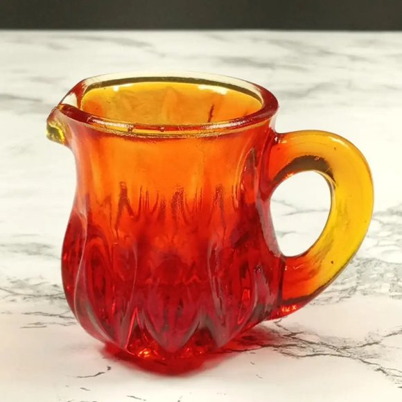 Degenhart Glass Mini Pitcher Trinket Paperweight Toothpick Vtg - Picture 2 of 9